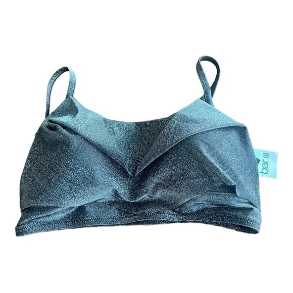 Bar Iii Shimmer Core Solids Cowl Neck Tankini Cross Front Black Size Small NEW - Picture 4 of 10